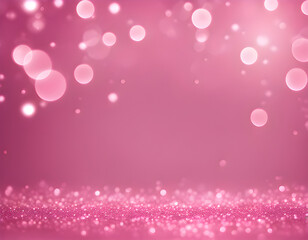 Pink background glitter light bokeh sparkle abstract christmas, wallpaper magic love bright pattern soft effect space element fantasy bubble effect glowing celebration background