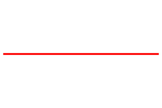 Horizontal red line simple underline isolated vector design element for separators highlights borders and graphic decoration