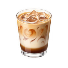 Iced coffee drink isolated on transparent background