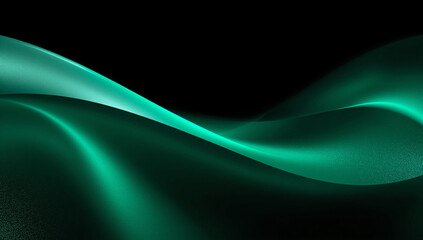 Obraz premium Green Glass Gradient on Black Background – Sleek Futuristic Technology-Inspired Abstract Design with Glossy Finish