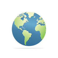 Naklejka premium Earth globe featuring North and South America, Europe, and Africa continents