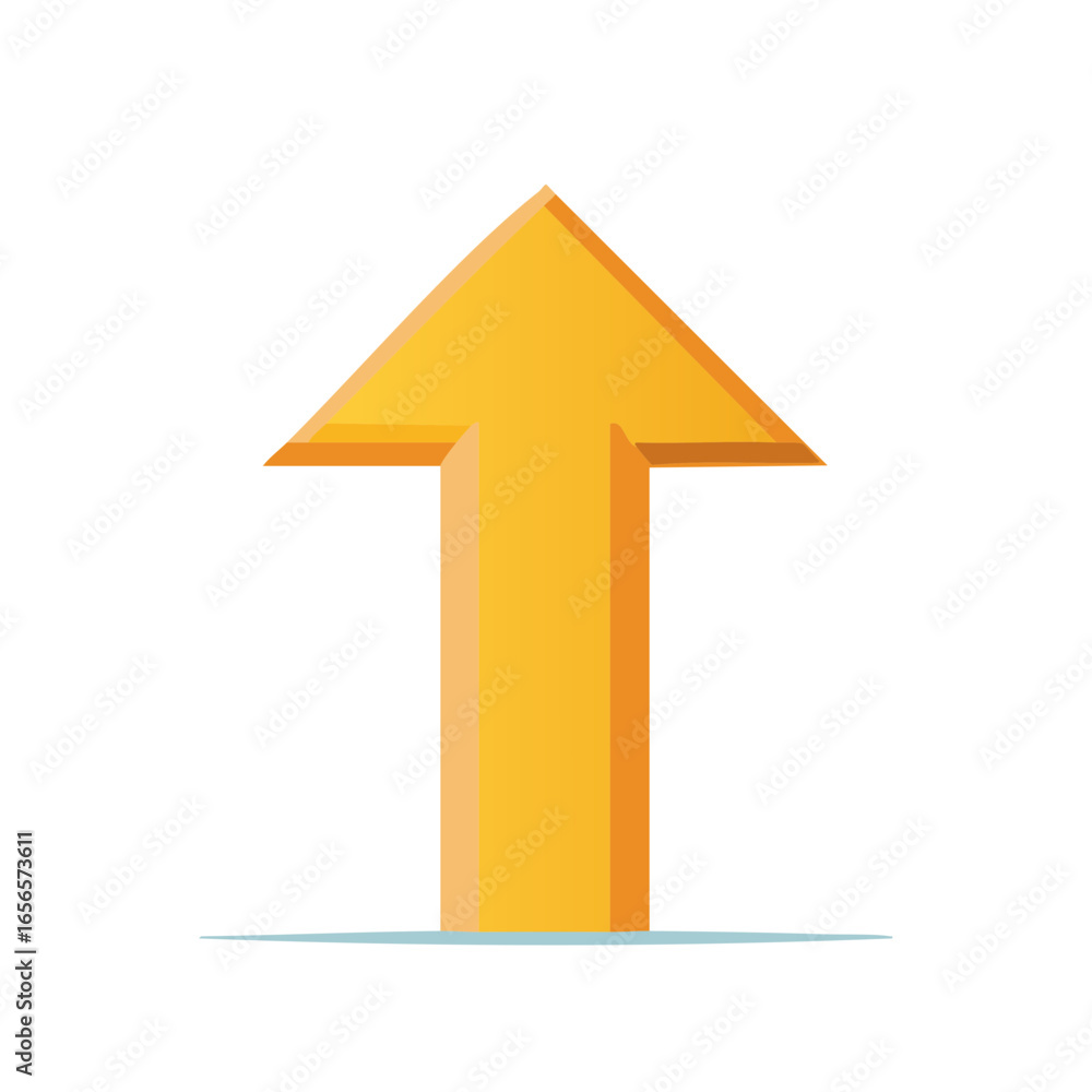 Poster graphical yellow arrow pointing upward directional indicator navigation sign