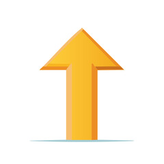 Graphical Yellow Arrow Pointing Upward Directional Indicator Navigation Sign