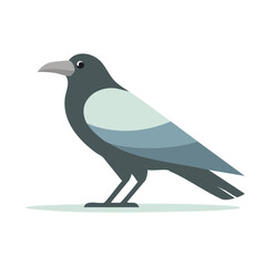 Obraz premium Stylized Bird Illustration Grey Tone Feathered Animal Graphic Design Icon