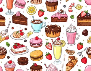 Sweet treats seamless pattern