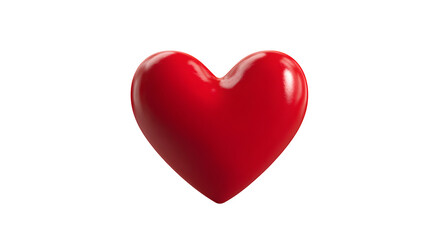 red heart shape isolated on white background, HD realistic