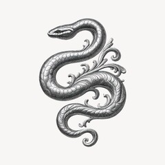 Obraz premium Intricate silver snake design