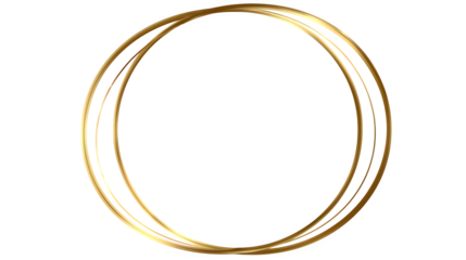 elegant round golden line art frame isolated on white background, HD realistic