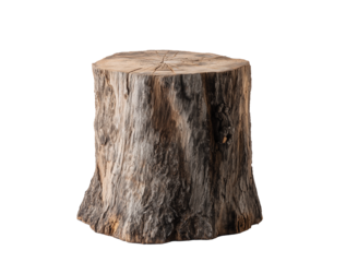 Tree trunk wood podium isolated on transparent background, Clipart png