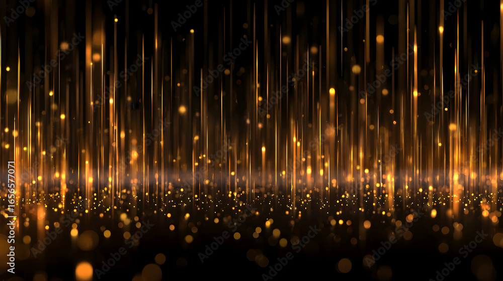 Aufkleber abstract golden light trails on dark background creating a elegant festive backdrop with sparkling p