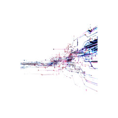 Abstract Digital Circuitry Glowing Lines and Nodes in Cyberspace