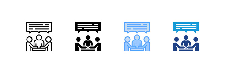 Discussion icon set multiple style collection