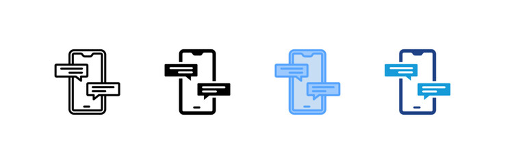 Obraz premium Chat icon set multiple style collection