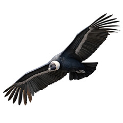 Andean Condor soaring with wings fully spread, isolated on a transparent background. --v 7.0