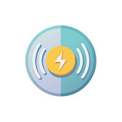 Obraz premium Wireless Charger Pad with Energy Symbol, Digital Power Transfer Technology
