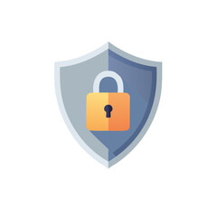 Shield and Padlock Icon Cybersecurity Concept Digital Protection Privacy