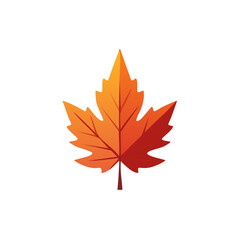 Fototapeta premium Stylized maple leaf in autumn colors for fall design elements and seasonal decorations on a white background