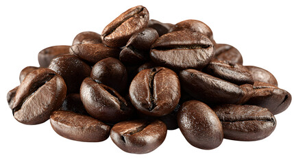 Obraz premium roasted coffee beans isolated on white background, HD realistic