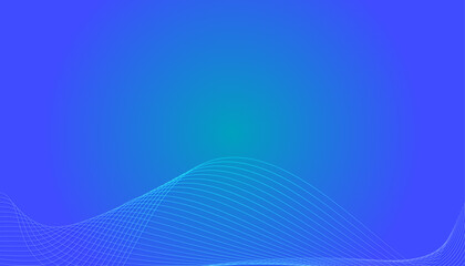Abstract Blue Gradient Background with Wavy Flowing Lines