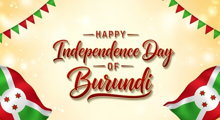 Burundi independence day celebration design with flags and festive background