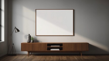 Fototapeta premium TV on the wall of modern living room