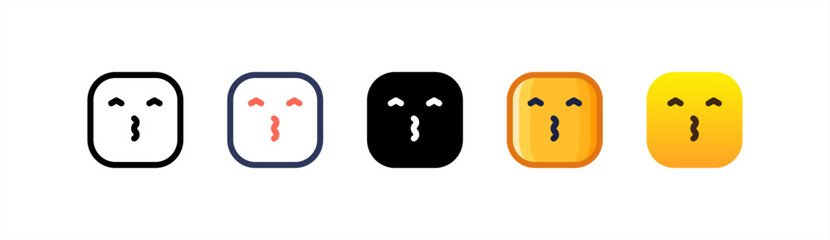 Kiss icon set multiple style collection.
