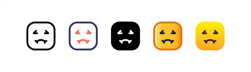 Nausea icon set multiple style collection.