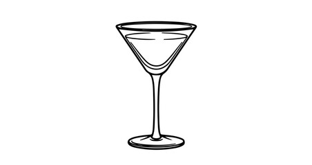 Elegant martini glass vector illustration for barware and cocktail party designs and drinkware collections