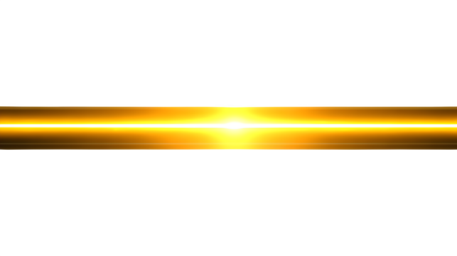 glowing yellow light line abstract isolated on white background, HD realistic