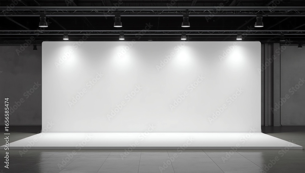 Poster 3d render 2x3 backdrop with light. realistic mockup