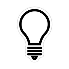 Obraz premium Simple black and white illustration of a light bulb, representing an idea.