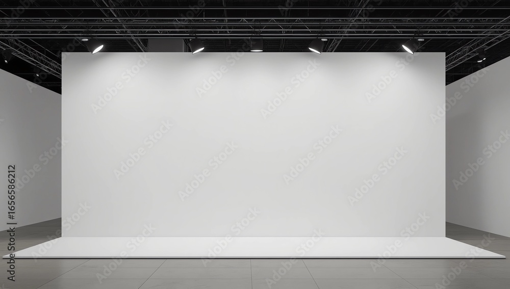Poster 3d render 2x3 backdrop with light. realistic mockup