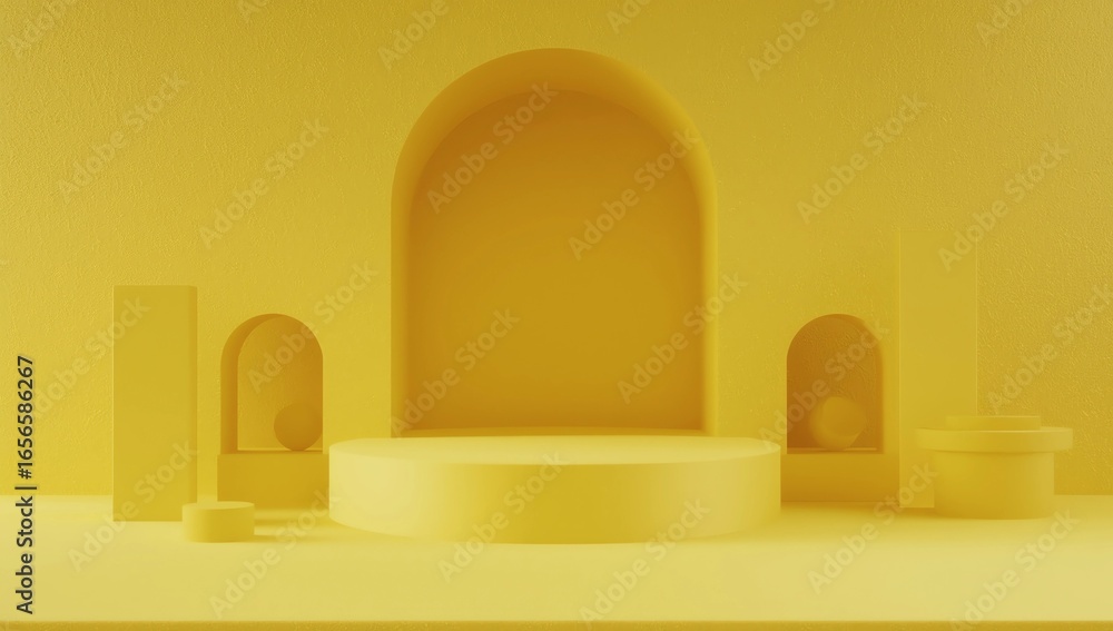 Aufkleber 3d render abstract display podium platform for product presentation and advertising. minimal scene b