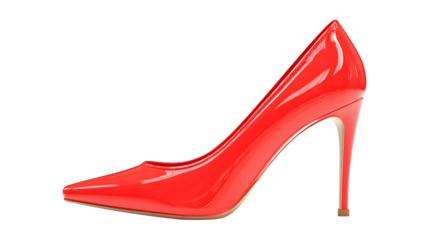 single red high heel shoe isolated on white background, HD realistic