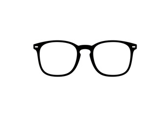 Fototapeta premium Blackrimmed glasses with round lenses centered on a white background
