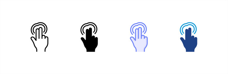 Double Tap icon set multiple style collection.