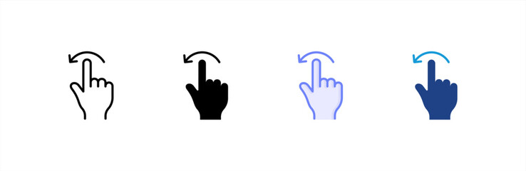 Flick Left icon set multiple style collection.