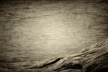 Aged wood plank background with a driftwood edge