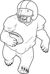 Polar bear American Football Sports Animal Vector Graphic Art Illustration