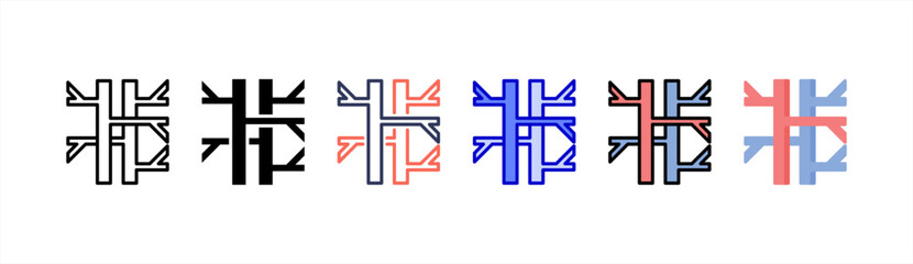 Obraz premium Veins icon set multiple style collection.