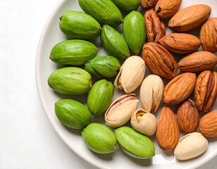 Assorted Nuts on Plate.
