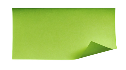green note paper isolated on white background, HD realistic
