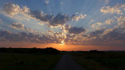 Abendrot und Sonnenuntergang auf Fanø