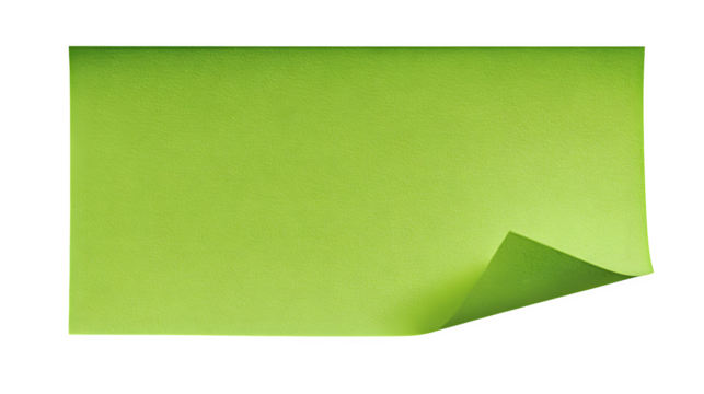 green note paper isolated on white background, HD realistic - Powered by Adobe