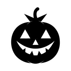 Silhouette of jack o lantern with triangle eyes vector illustration with white background halloween icon