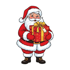 Santa Claus brings gifts for Christmas celebration.vector illustration