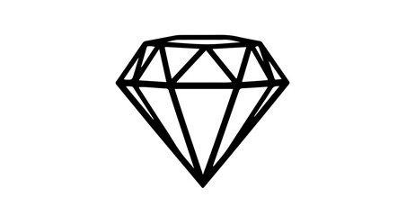 Diamond vector illustration of a brilliant cut gemstone for jewelry and luxury design projects use this icon