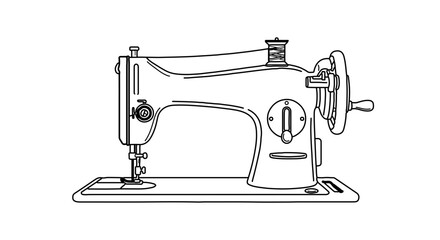 Vintage sewing machine vector illustration for sewing projects and crafting design and fashion industry use