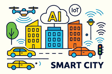 Naklejka premium Smart city concept w .eps