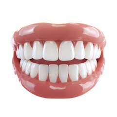 Obraz premium white teeth isolated on transparent white background 